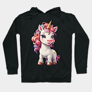 Cute Unicorn with Rainbow Mane Hoodie